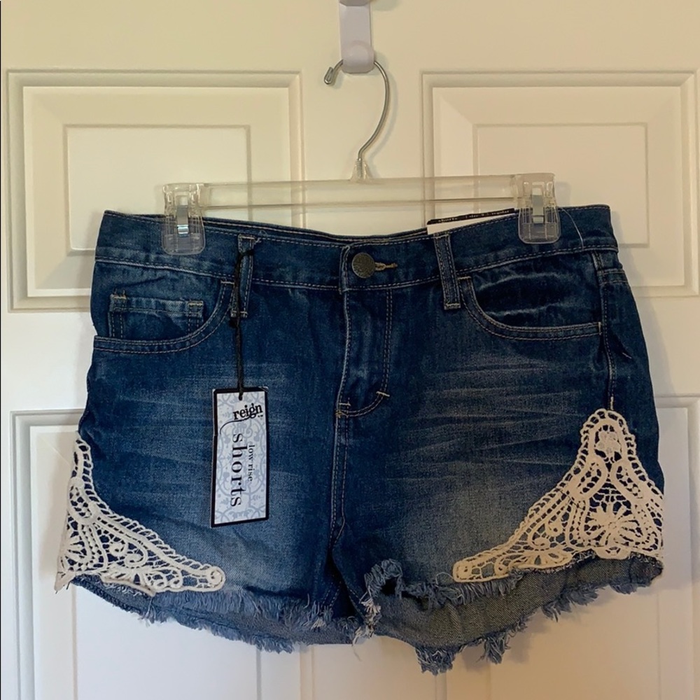 NEW Reign Denim Shorts with cute lace side detail